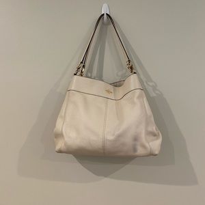 Coach Lexi Shoulder Bag.  Color is Chalk with gold hardware.  GUC